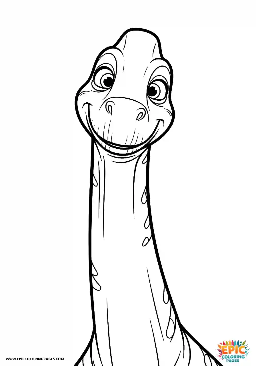 Brachiosaurus close up of a happy brachiosaurus face