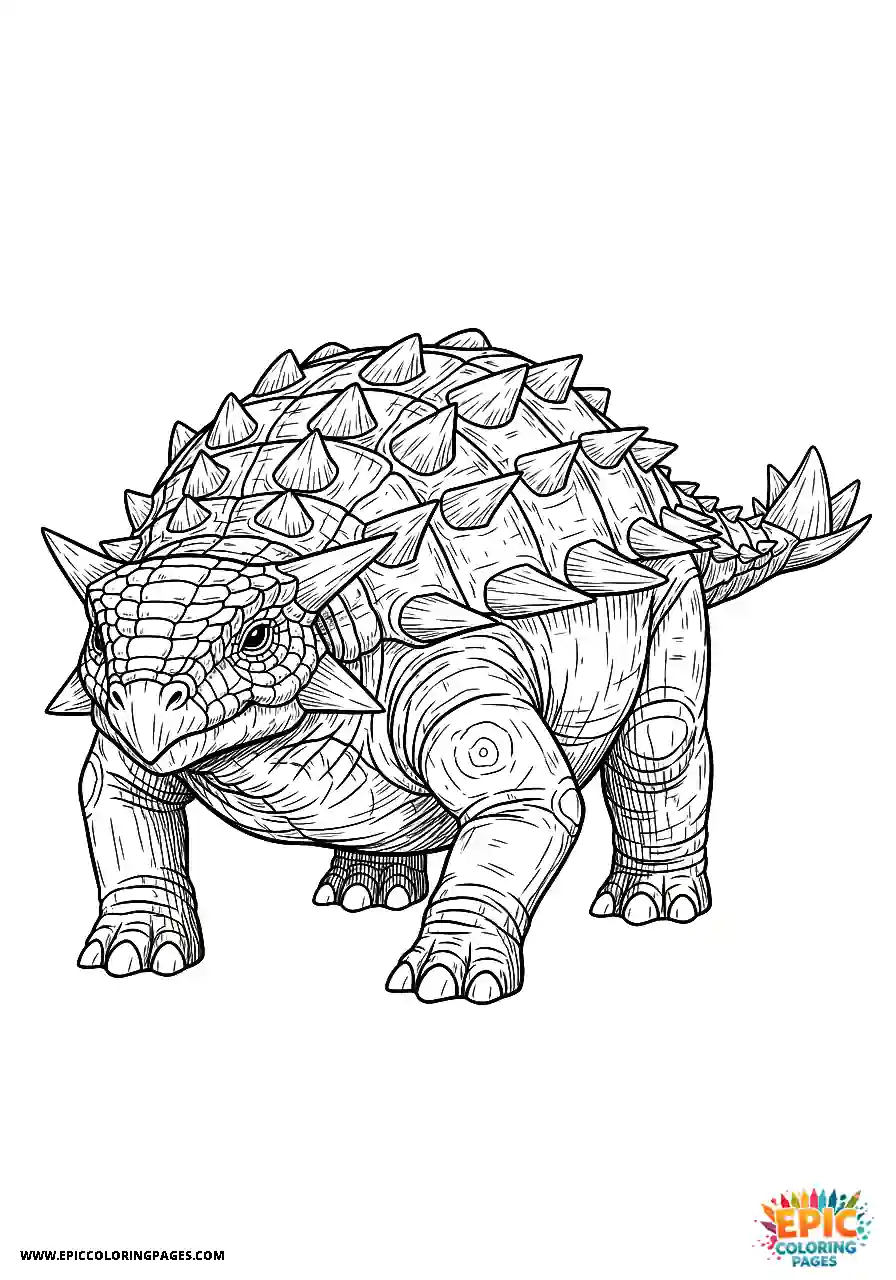 Ankylosaurus Content anime style Ankylosaurus dinosaur looking full after a meal