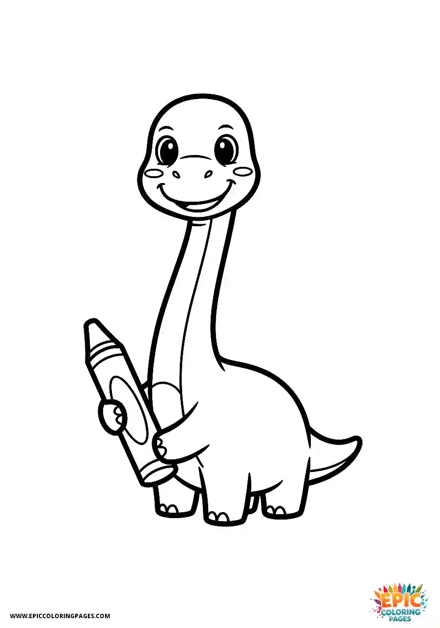 Brachiosaurus creative brachiosaurus ready to draw with a crayon