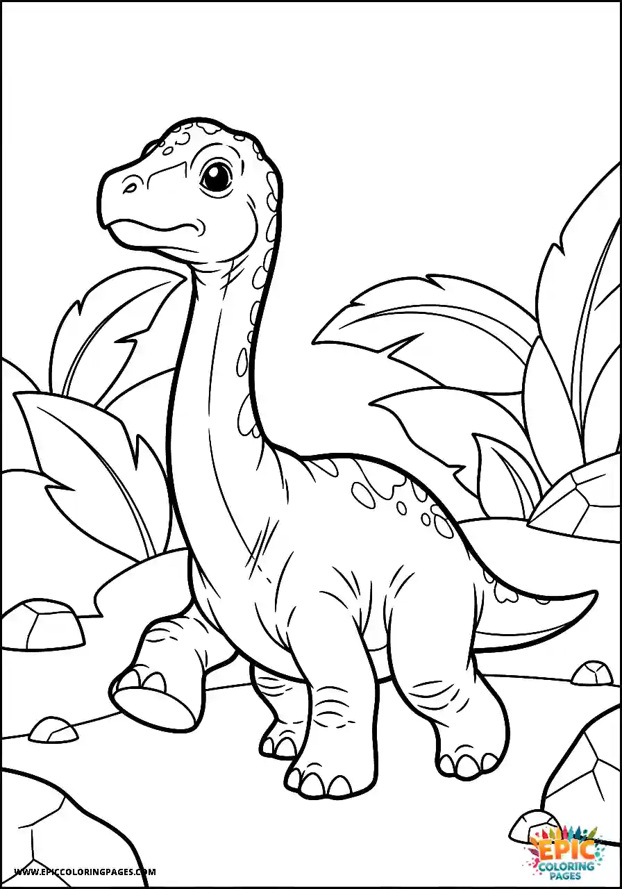 Brontosaurus Cute baby Brontosaurus learning to walk