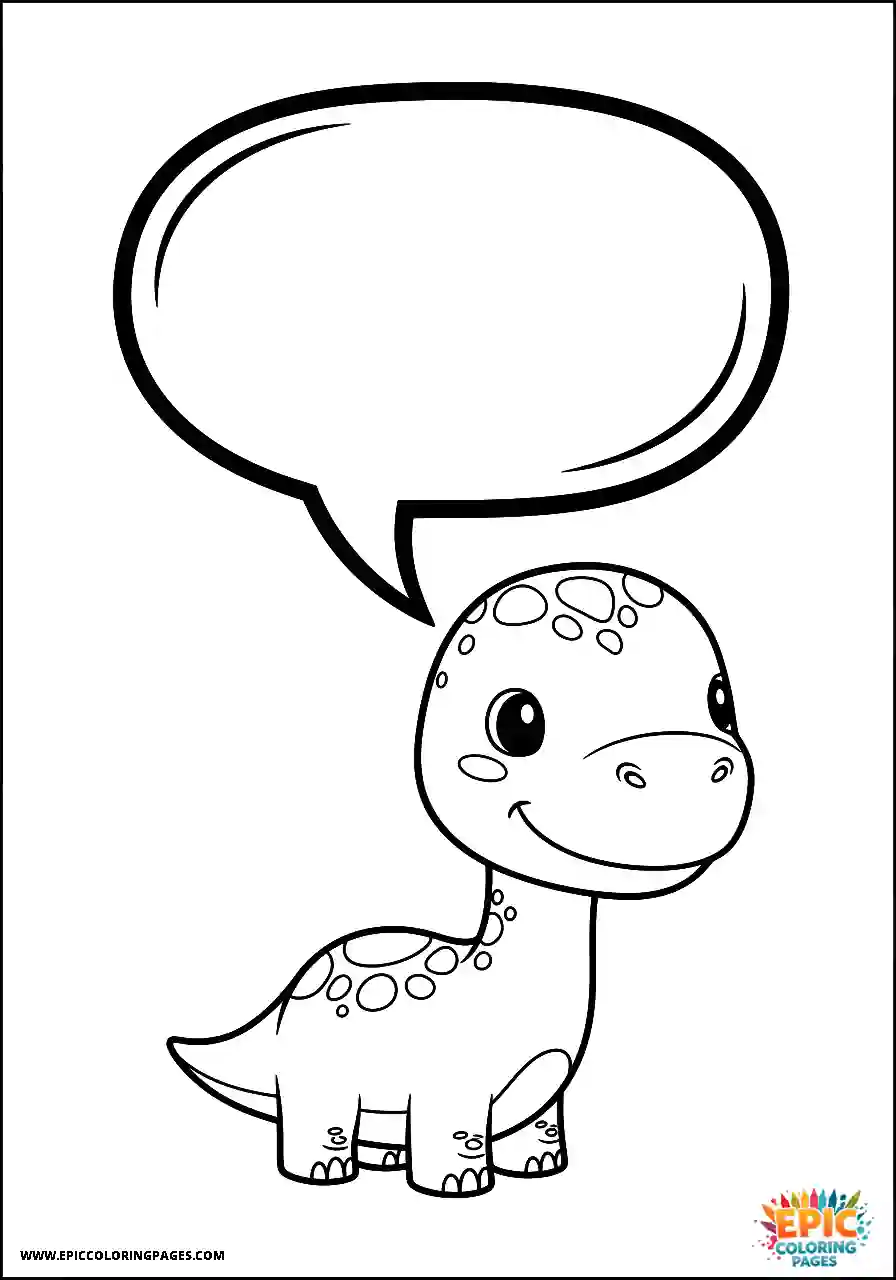 Brontosaurus Cute Brontosaurus with a blank message bubble