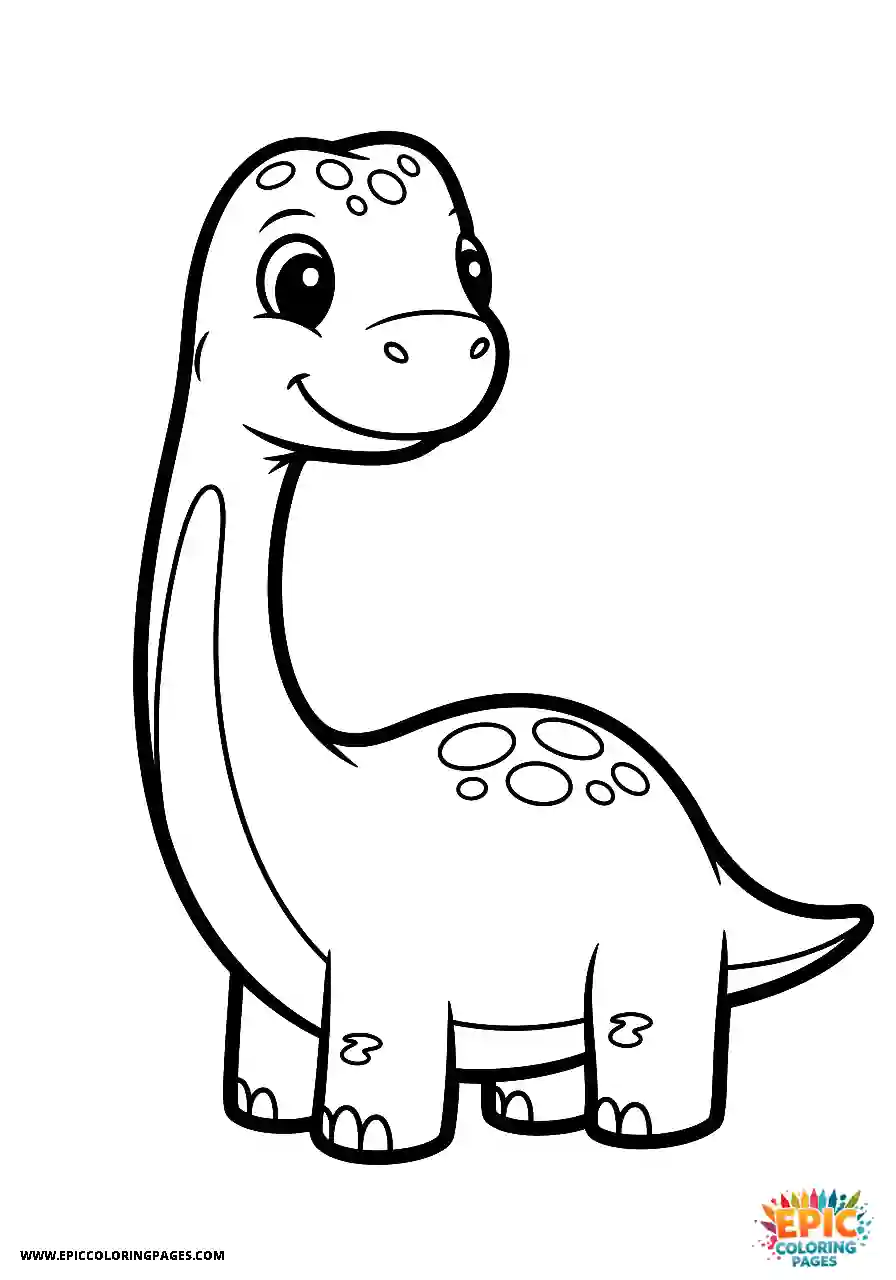 Brontosaurus Cute Brontosaurus with body curved in a C shape