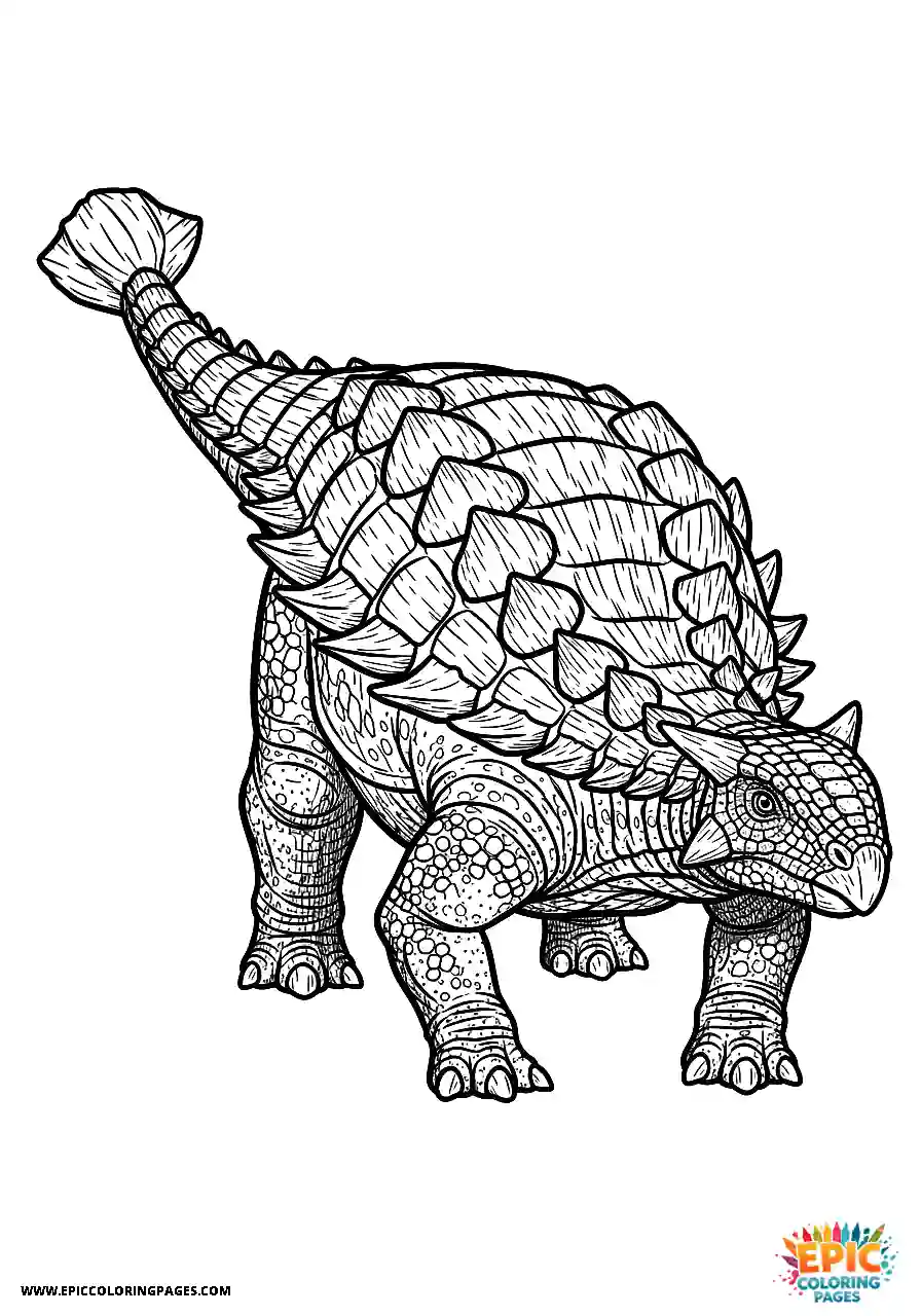 Ankylosaurus Detailed realistic style Ankylosaurus dinosaur side profile showcasing osteoderms