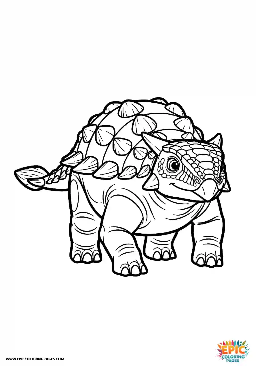 Ankylosaurus Determined animation style ankylosaurus moving ahead
