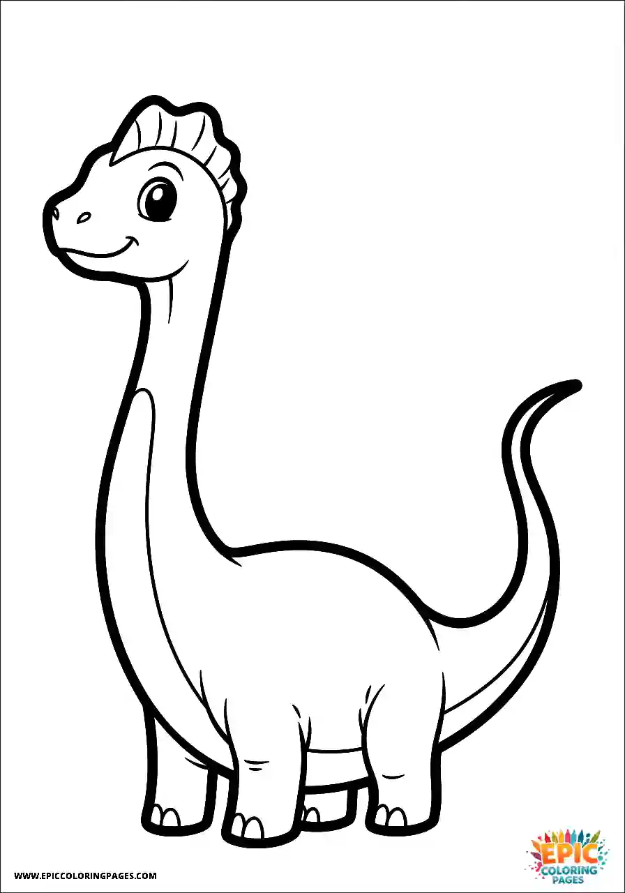 Diplodocus diplodocus anime style looking curious with a tilted head