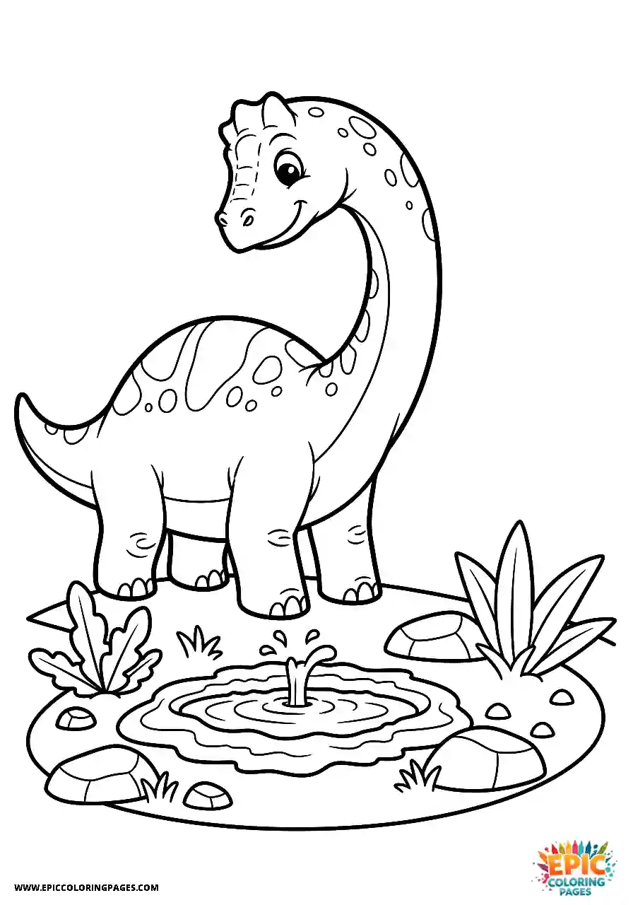 Diplodocus diplodocus finding a hidden spring in the forest