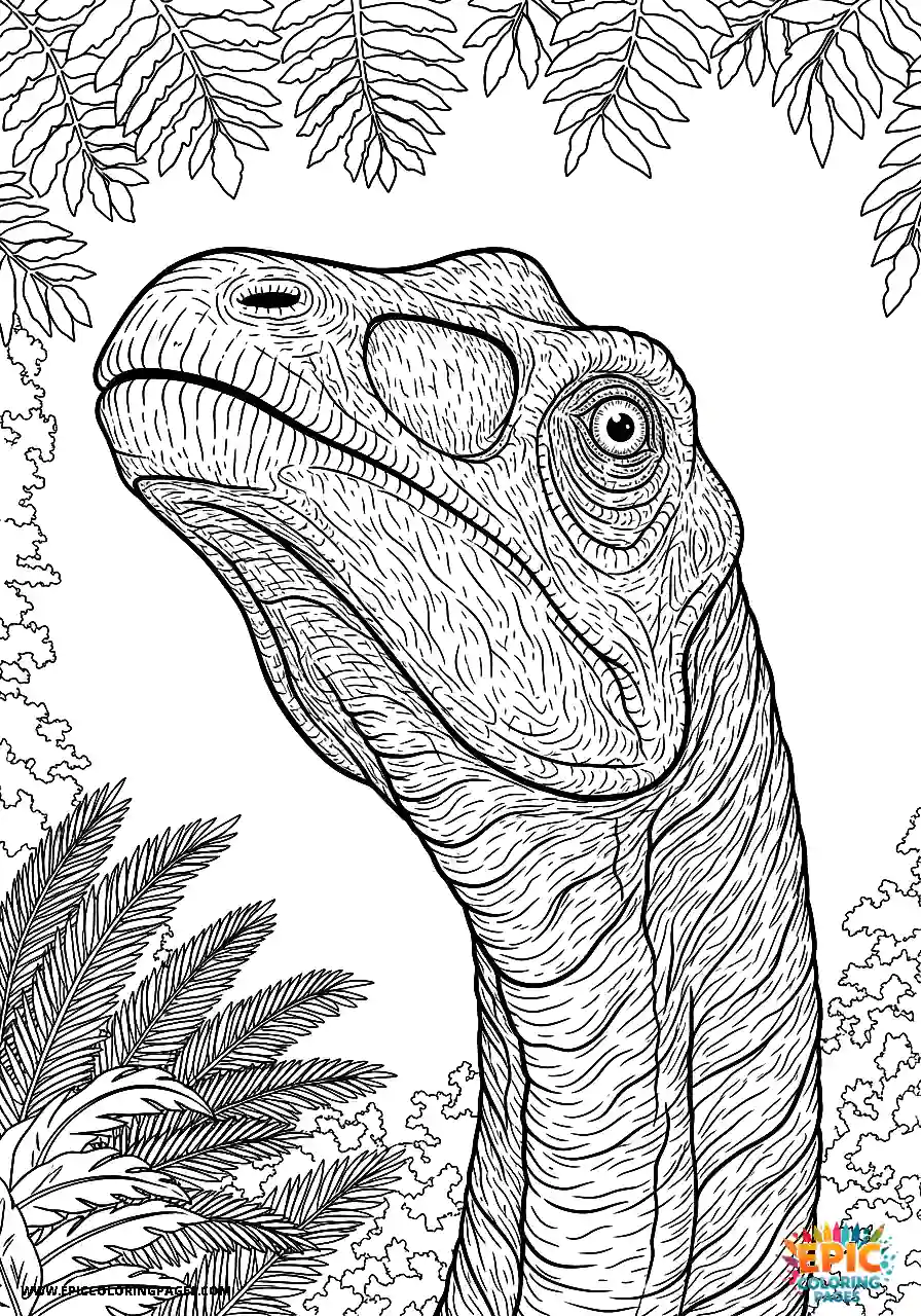Diplodocus diplodocus realistic style viewed from a low angle looking up at its head
