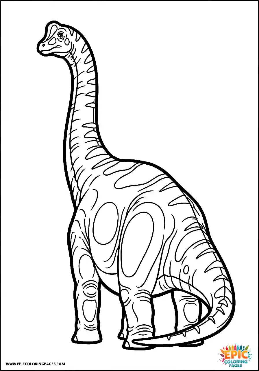 Diplodocus diplodocus viewed from a low angle behind