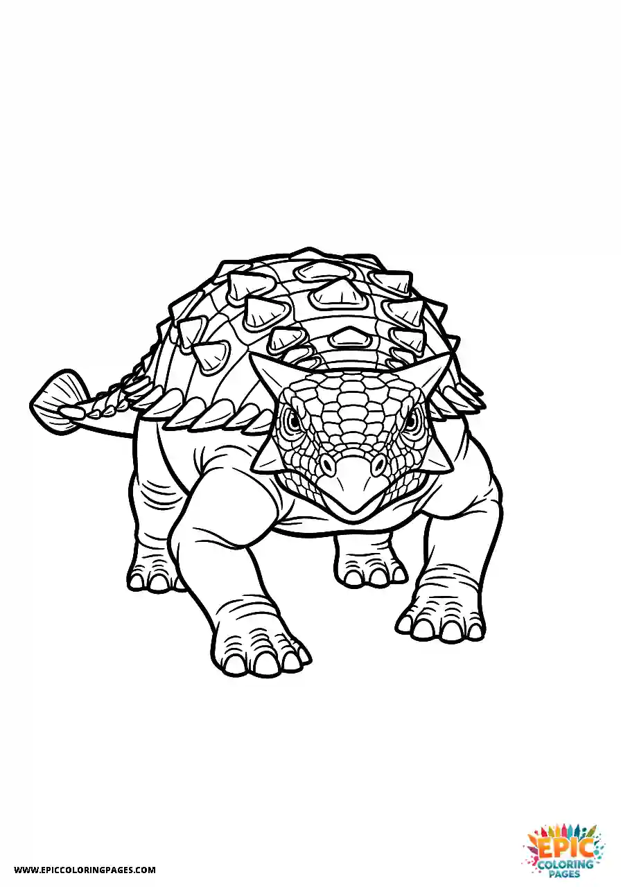 Ankylosaurus Direct realistic style Ankylosaurus dinosaur with body angled and head turned