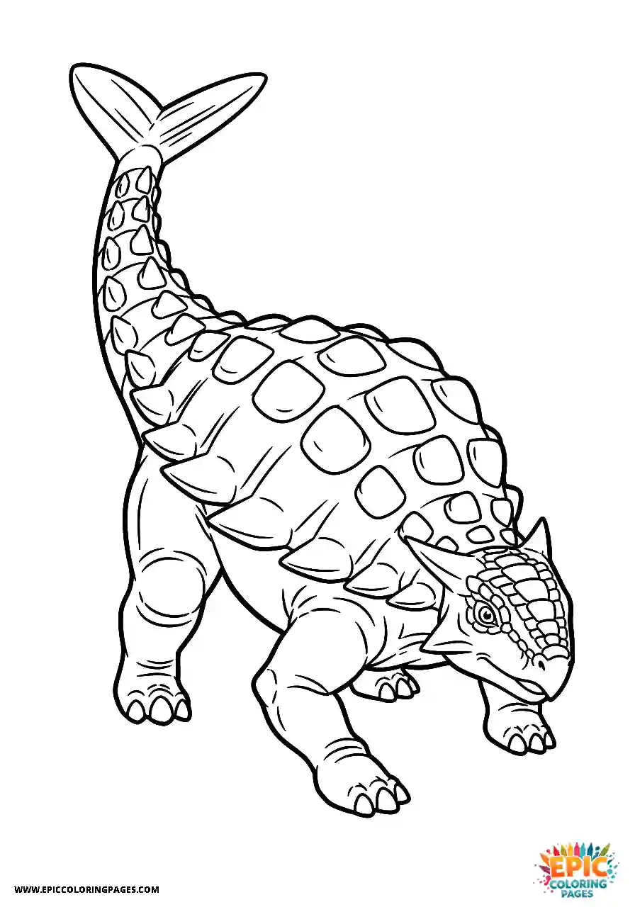 Ankylosaurus Dynamic anime style Ankylosaurus dinosaur in an action pose