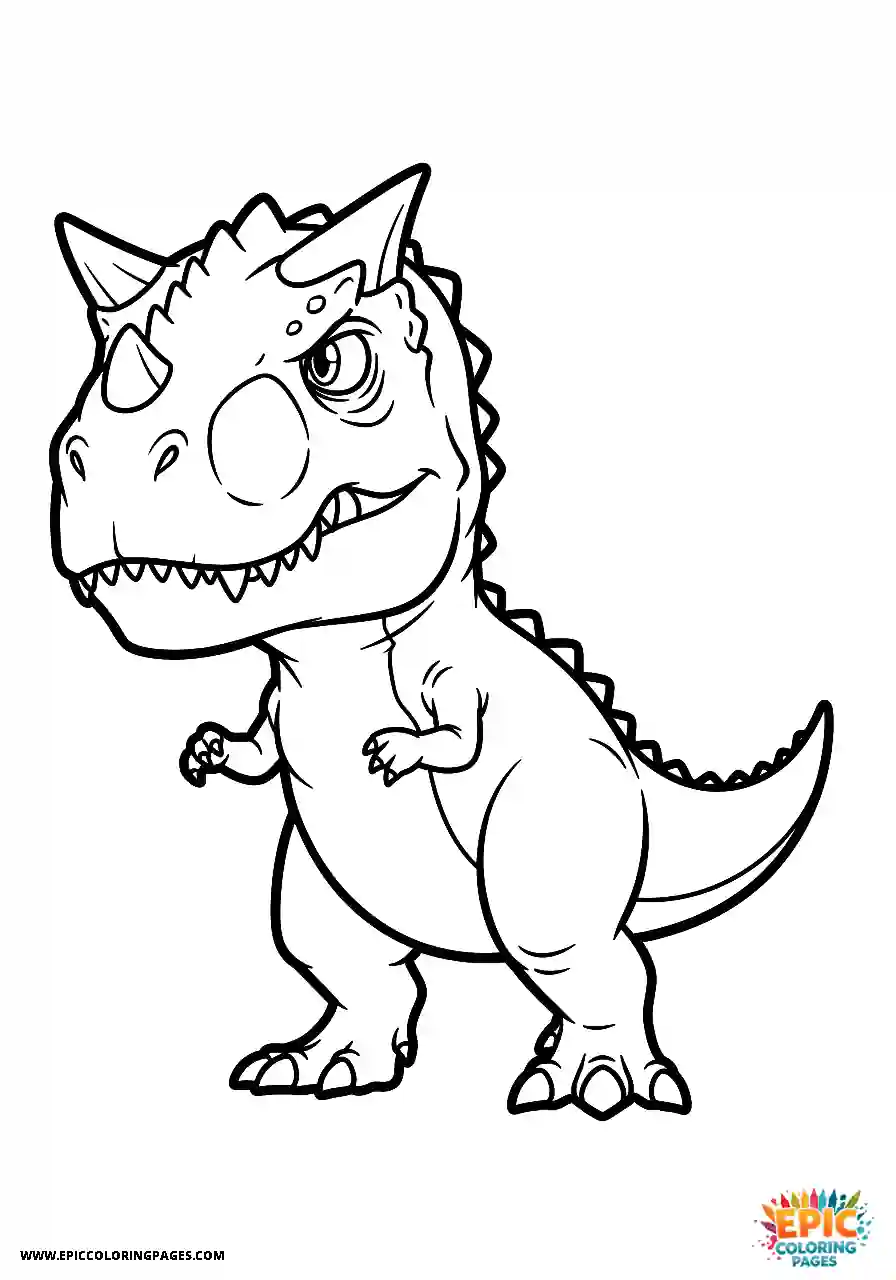 Easy carnotaurus dinosaur trying to look intimidating free printable for kids