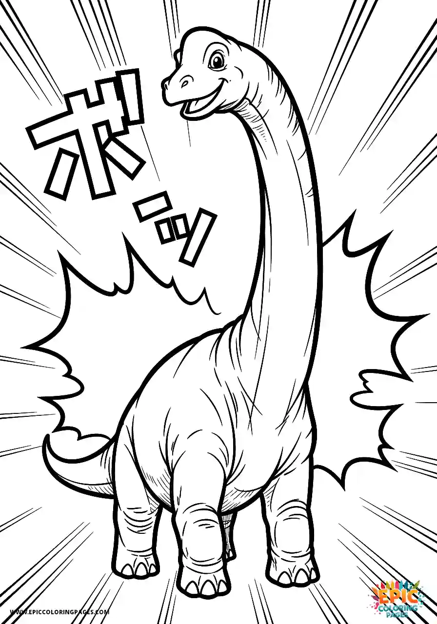 Brachiosaurus energetic brachiosaurus with a burst effect