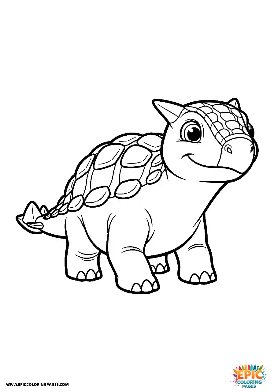 Ankylosaurus Expressive animation style Ankylosaurus dinosaur showing emotion