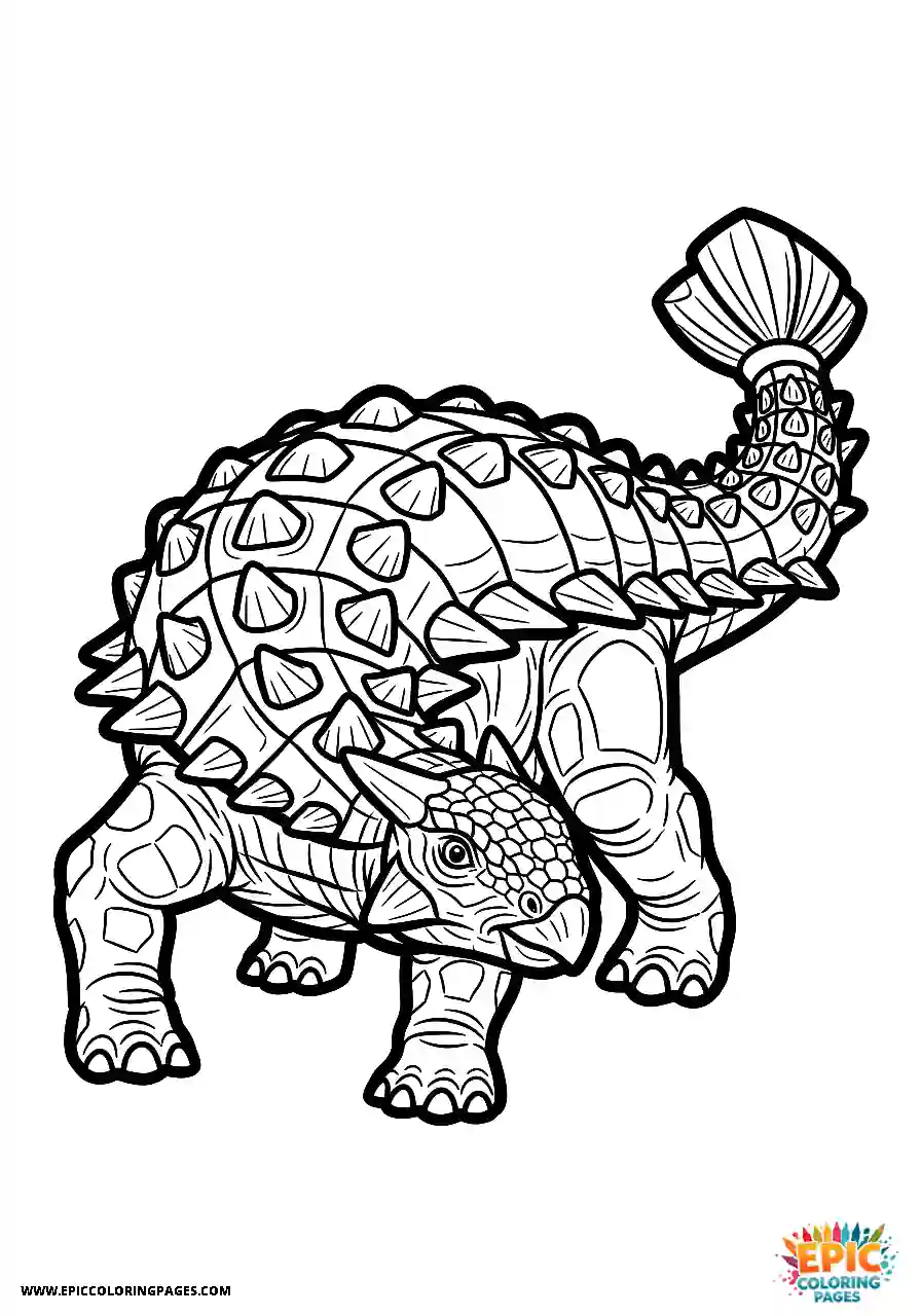 Ankylosaurus Flexible realistic style Ankylosaurus dinosaur spinning around