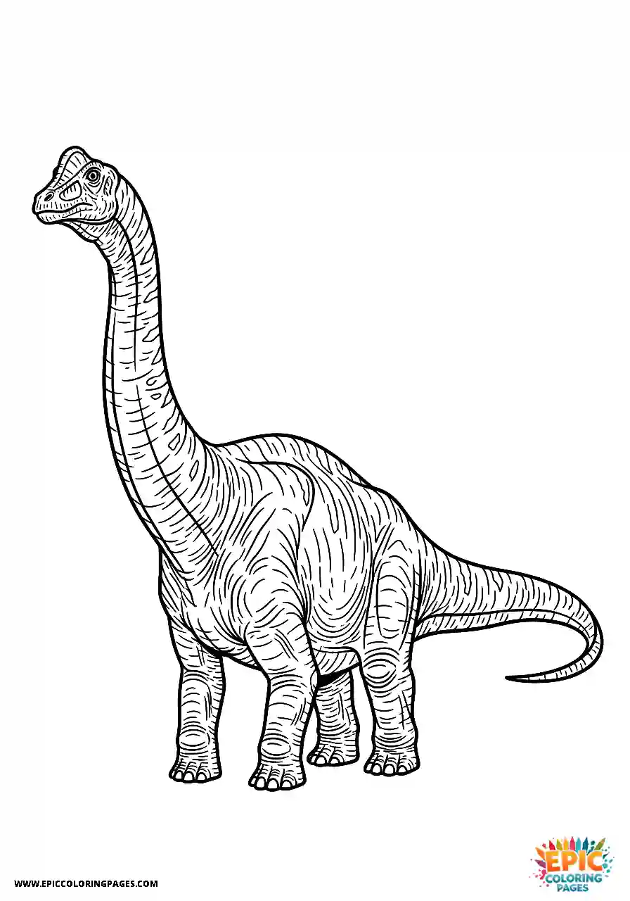 Diplodocus funny diplodocus realistic style with skin texture details