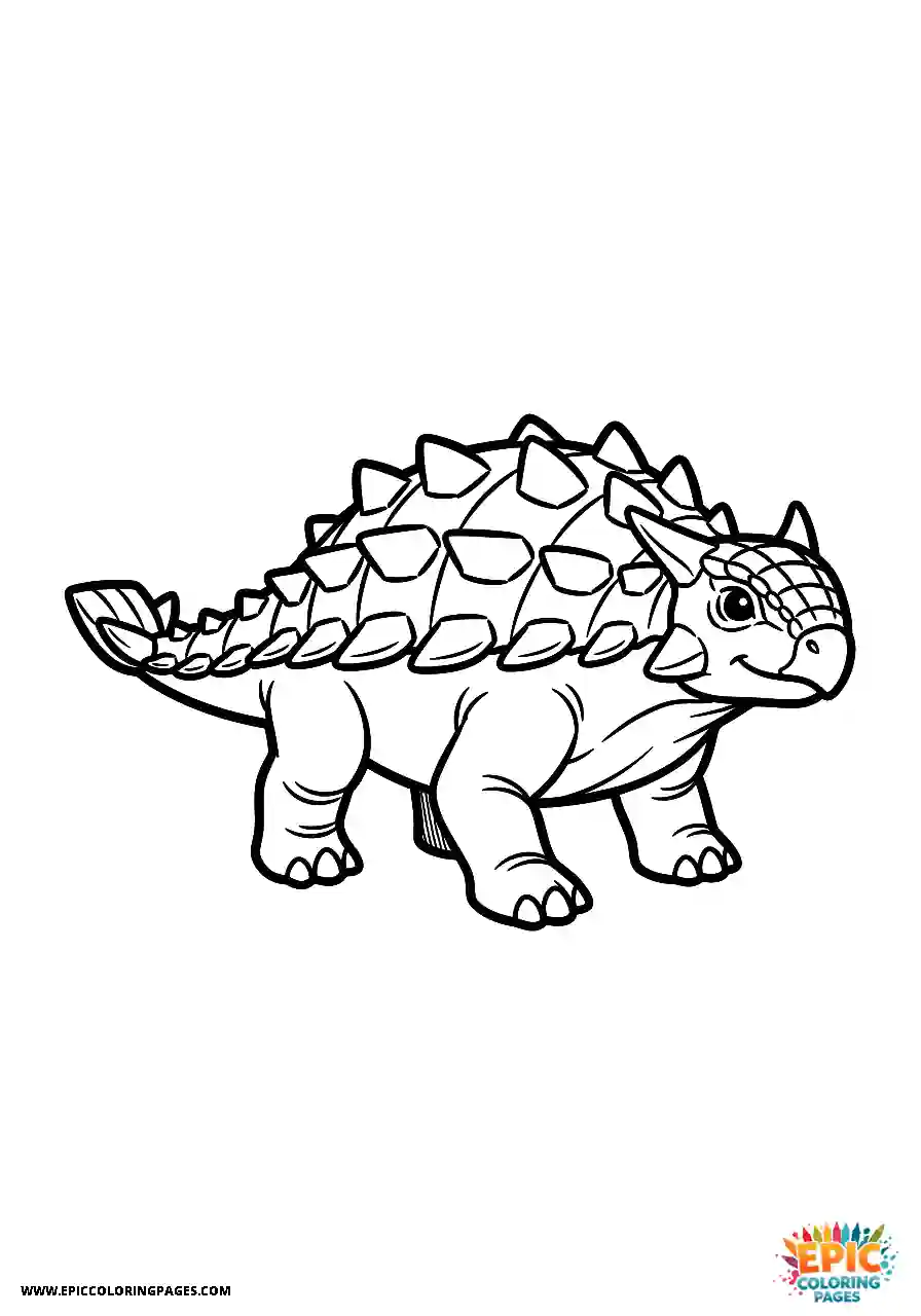 Ankylosaurus Heavy anime style Ankylosaurus dinosaur having bold outlines
