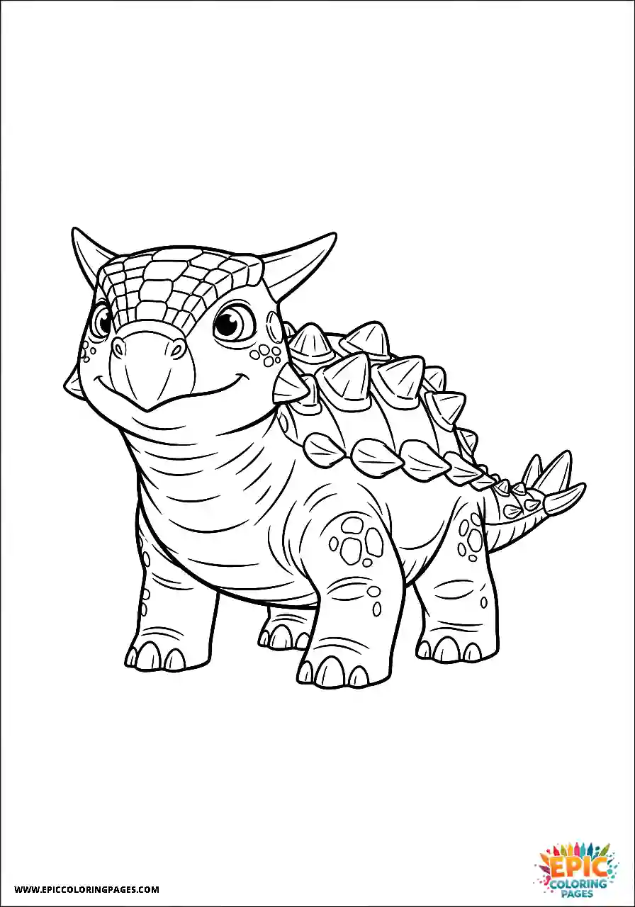 Ankylosaurus Heroic animation style Ankylosaurus dinosaur standing bravely