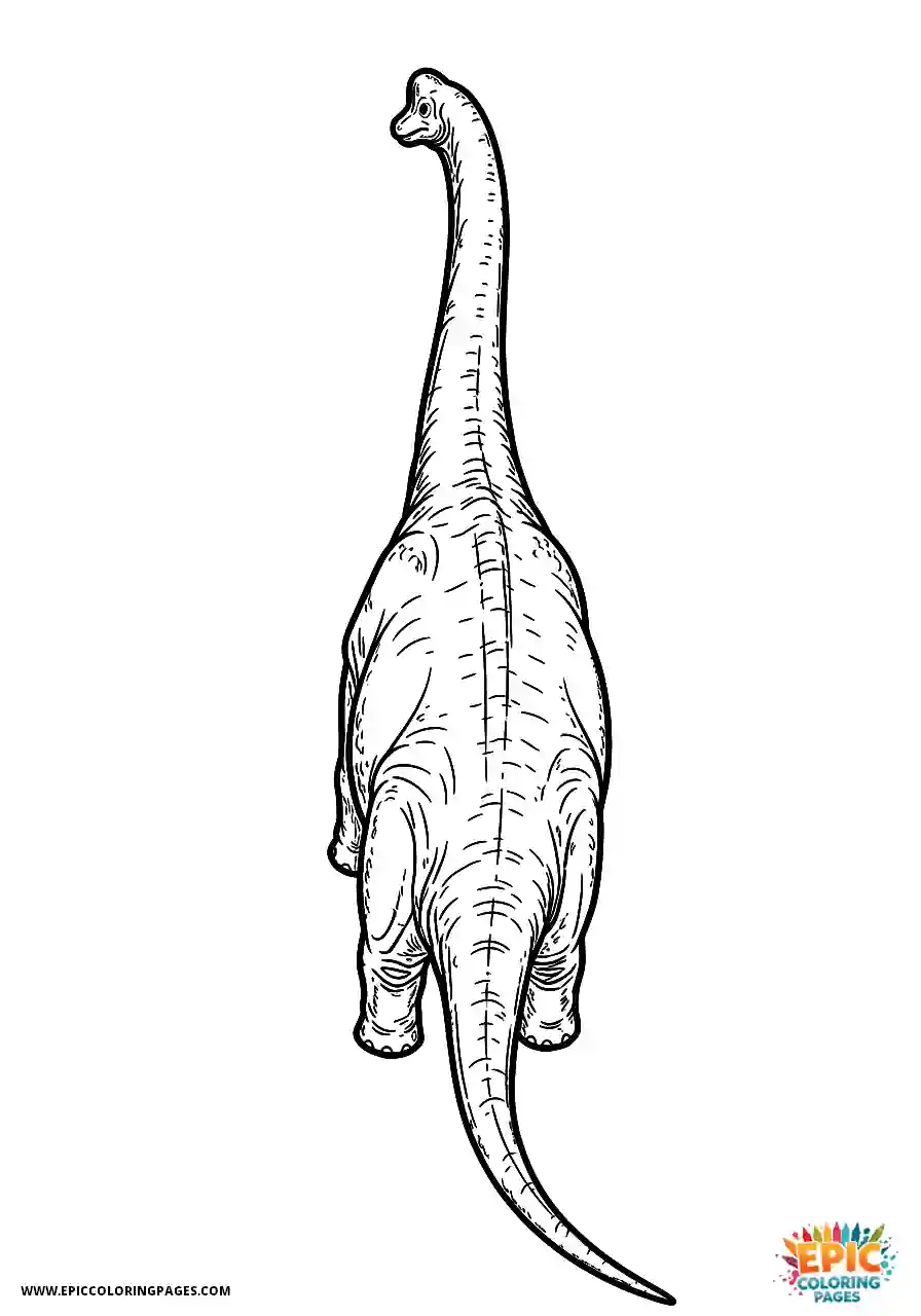 Brachiosaurus high angle view of the back of a realistic brachiosaurus