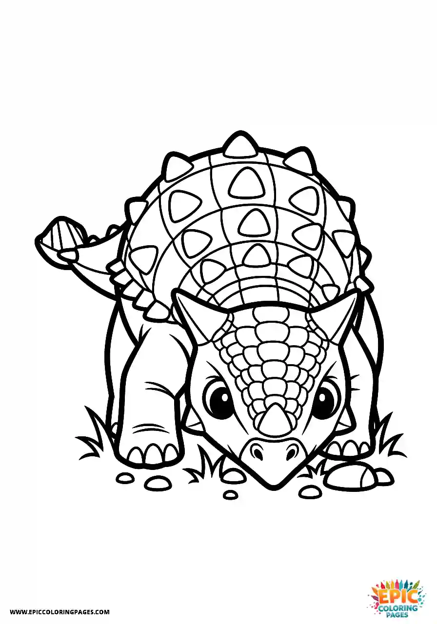 Ankylosaurus Hungry realistic style Ankylosaurus dinosaur searching the soil