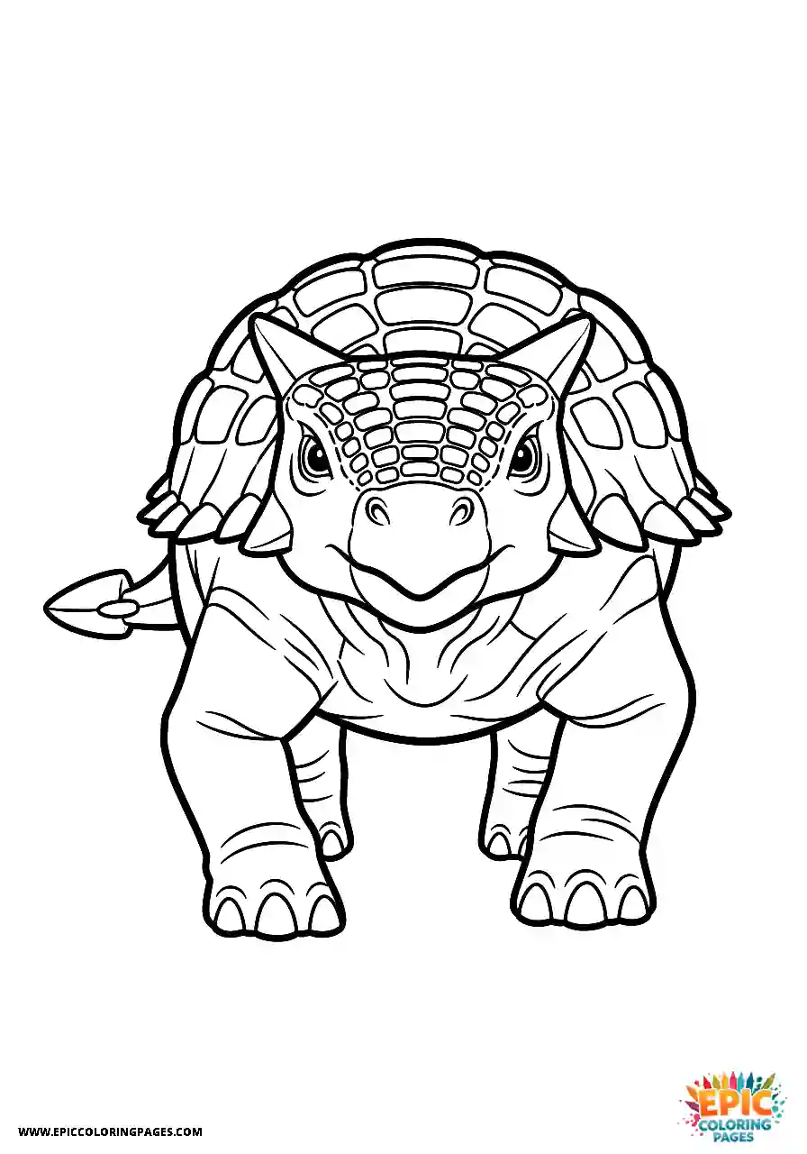 Ankylosaurus Intense realistic style Ankylosaurus dinosaur looking directly at viewer