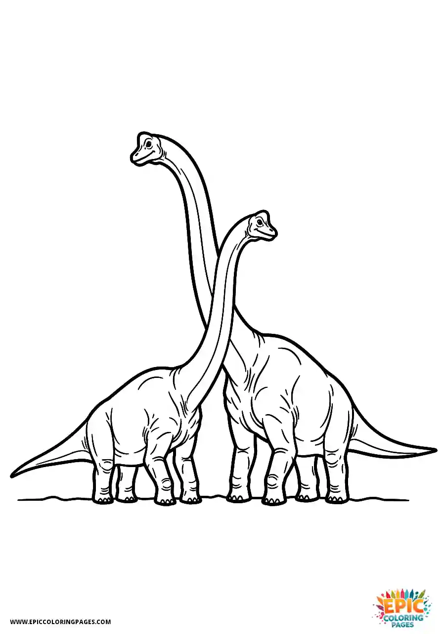 Brachiosaurus interaction between a pair of brachiosaurus