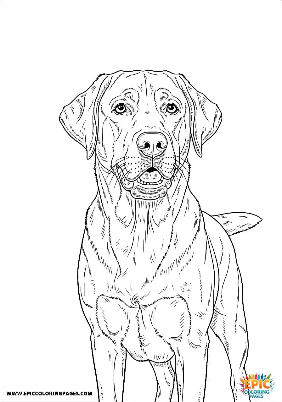 Labrador Retriever Dog Coloring Sheets Paying Close Attention To Orders A Labrador Retriever dog coloring sheet paying close attention to orders.