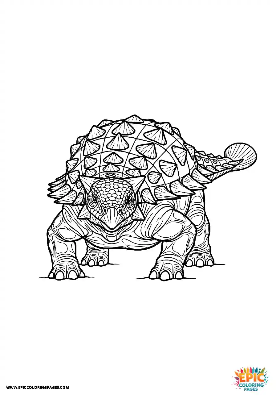 Ankylosaurus Low realistic style Ankylosaurus dinosaur staying close to the earth