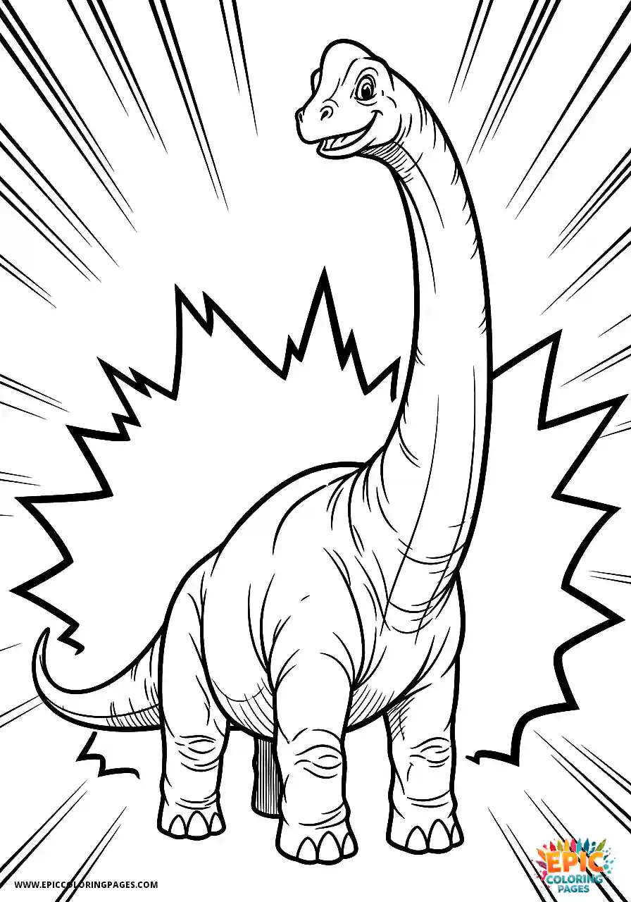 Brachiosaurus manga brachiosaurus surrounded by pop art elements