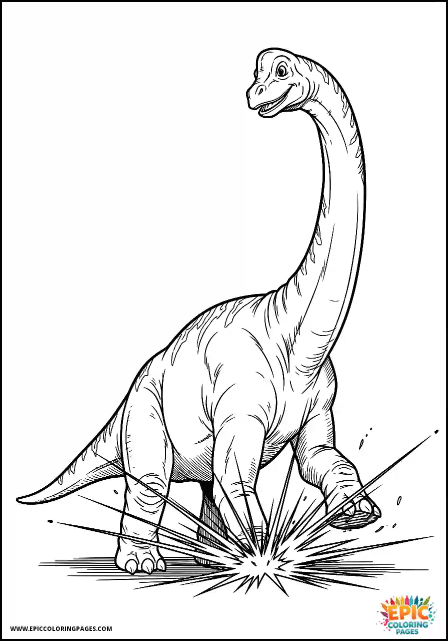 Brachiosaurus manga style brachiosaurus making a heavy impact