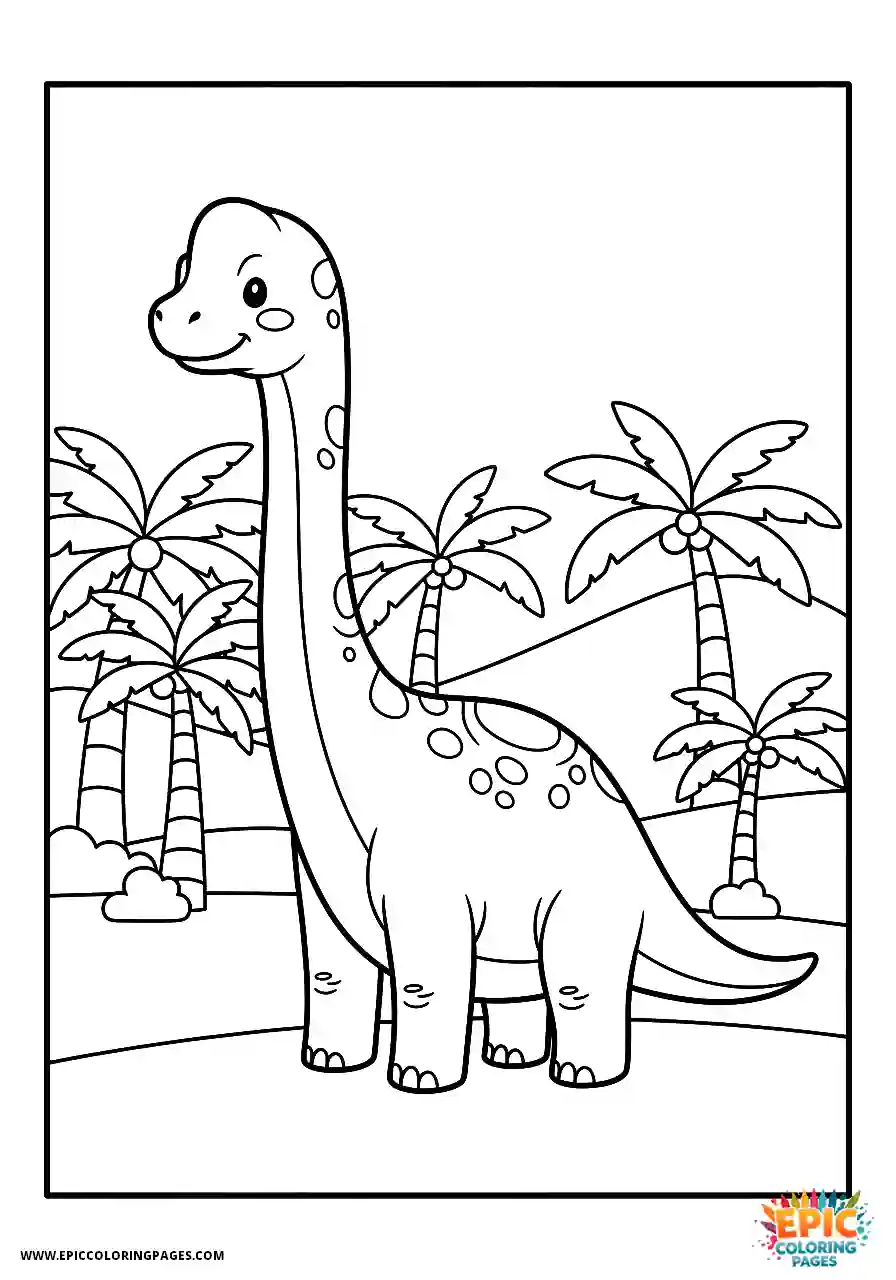 Brachiosaurus minimalist backdrop behind a brachiosaurus
