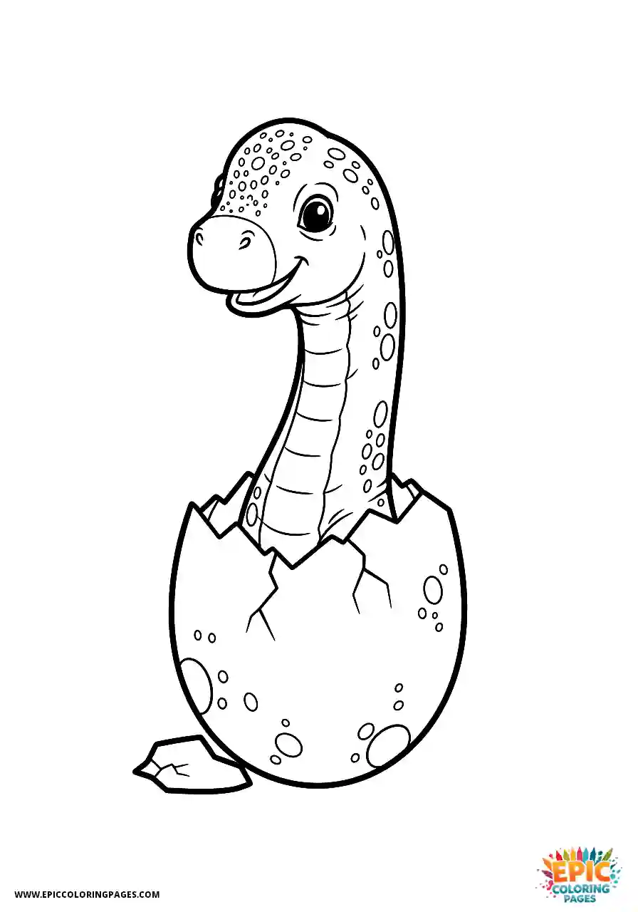 Brachiosaurus newborn realistic brachiosaurus emerging from its shell