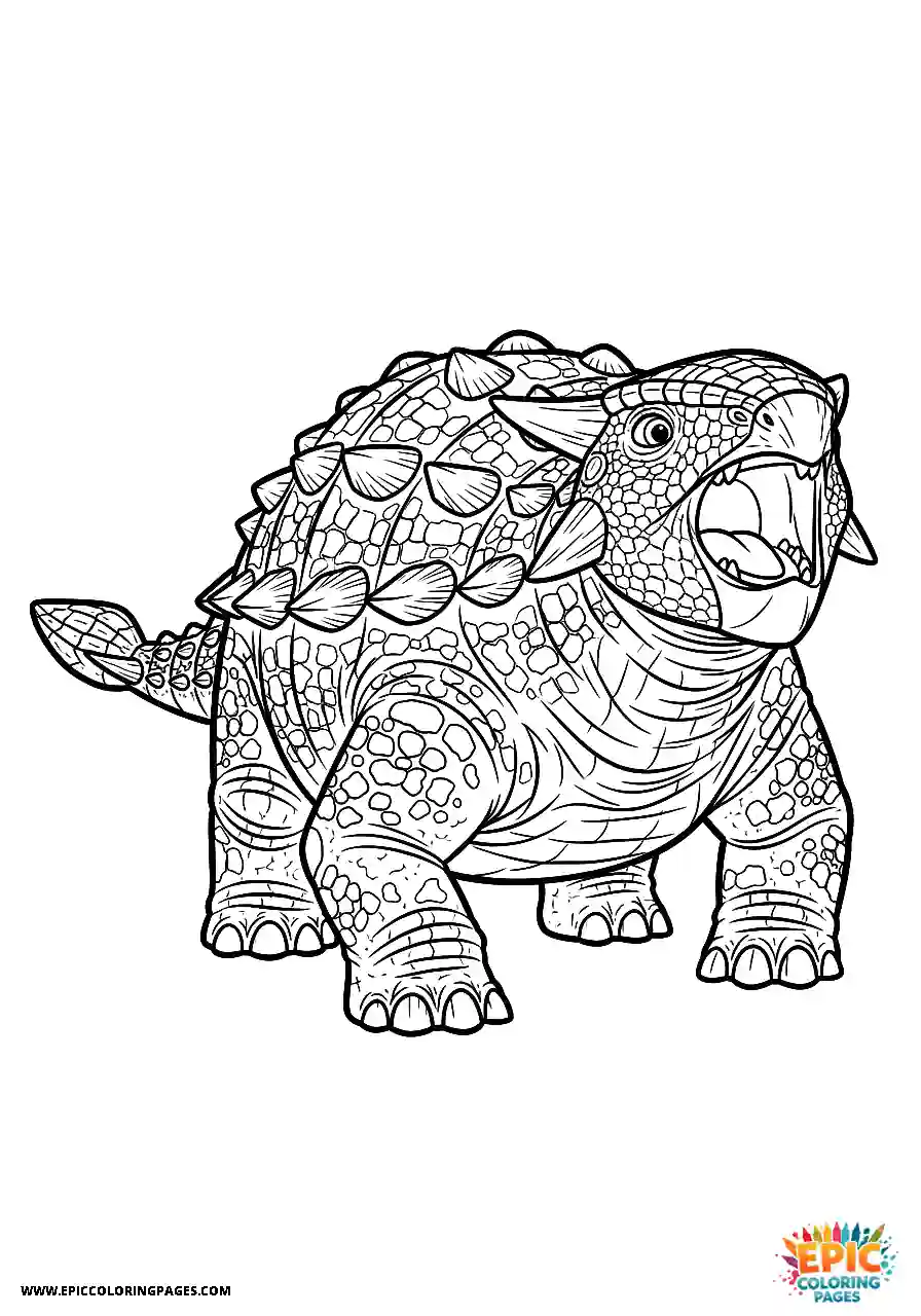 Ankylosaurus Noisy animation style Ankylosaurus dinosaur making a roar