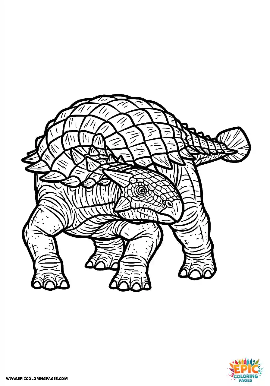 Ankylosaurus Playful realistic style Ankylosaurus dinosaur walking in a circle