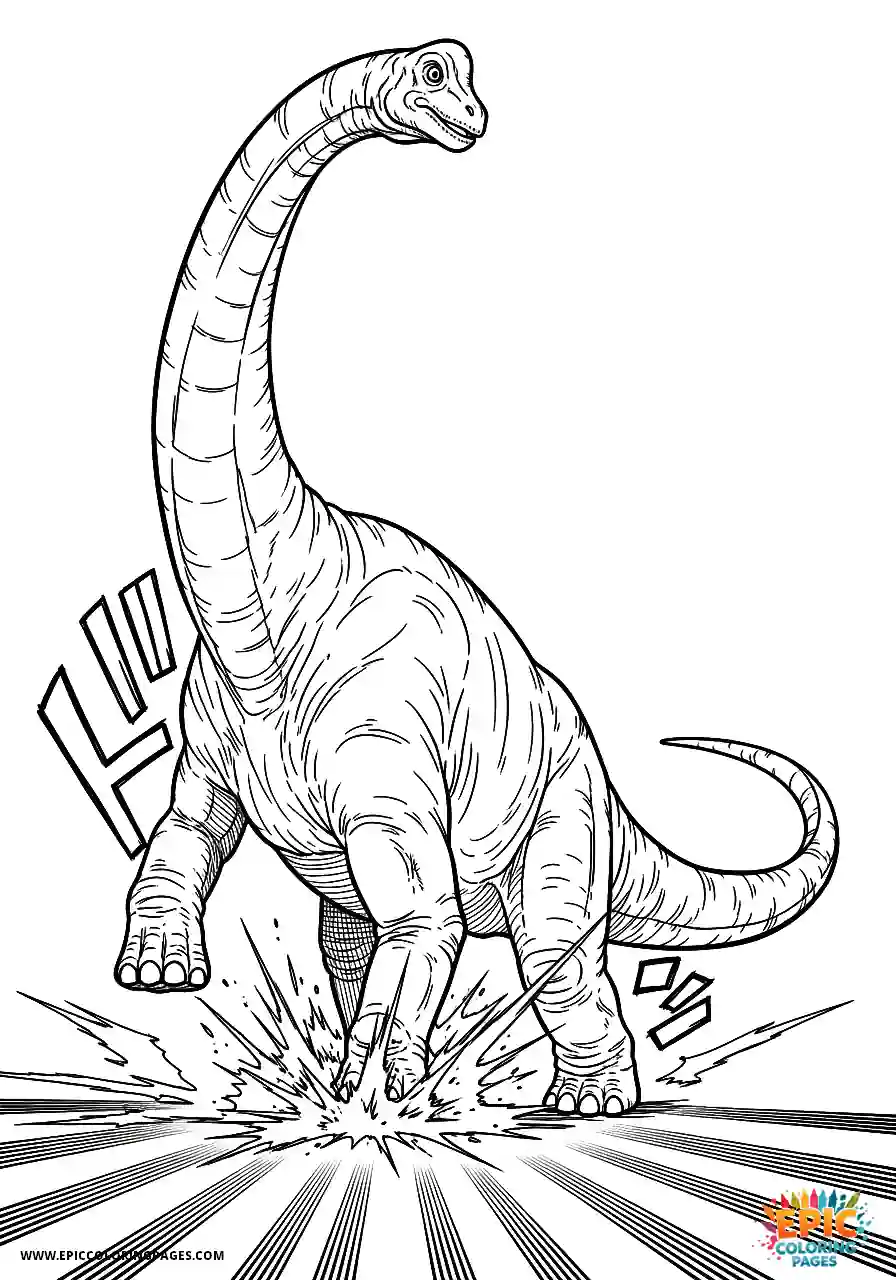 Brachiosaurus powerful brachiosaurus stomp with motion effects