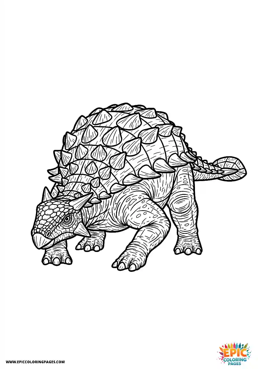 Ankylosaurus Protected realistic style Ankylosaurus dinosaur crouching defensively