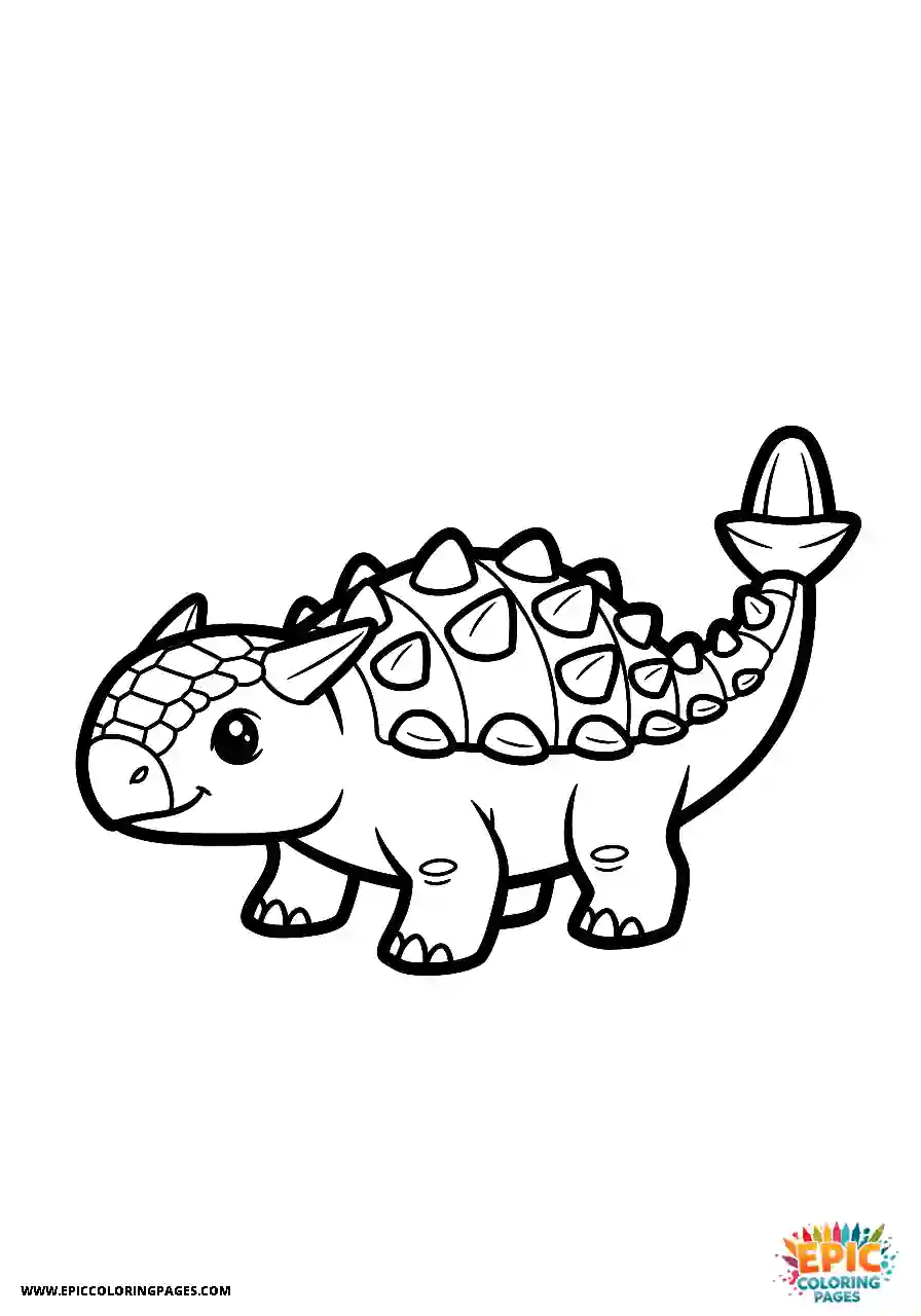 Ankylosaurus Protective realistic style Ankylosaurus dinosaur guarding against a threat