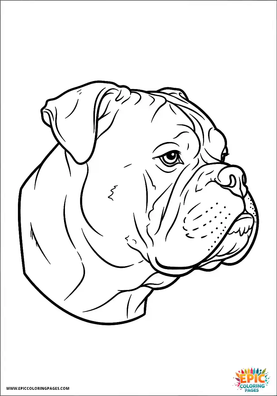 American Bulldog Realistic American bulldog profile