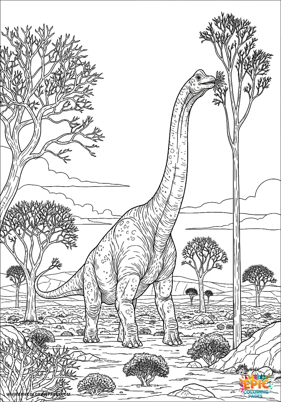 Brachiosaurus realistic brachiosaurus in a sparse dry environment