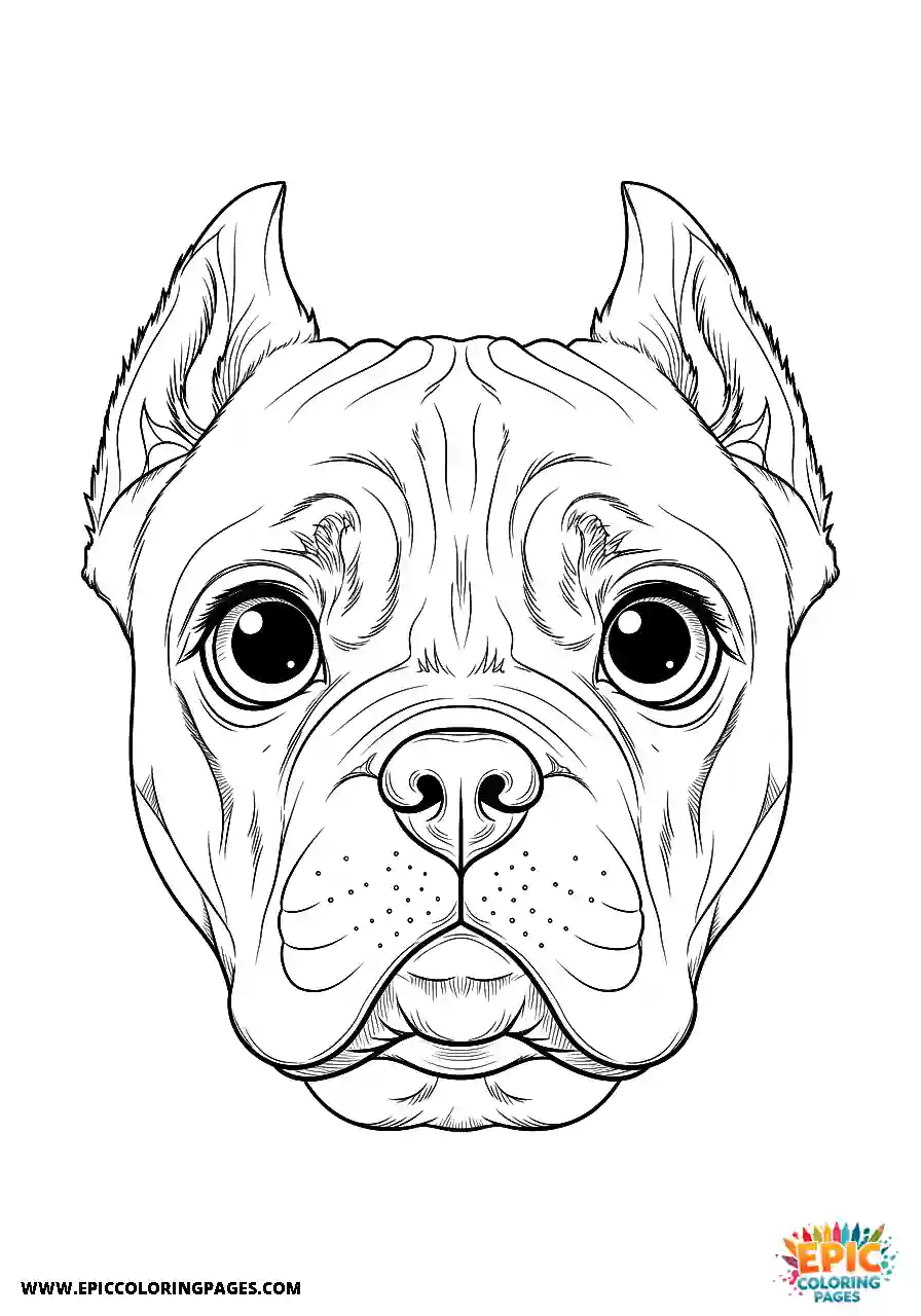 Realistic Cane Corso Dog Coloring Pages Close Up Face Portrait For Adults Realistic Cane Corso dog coloring pages close up face portrait for adults