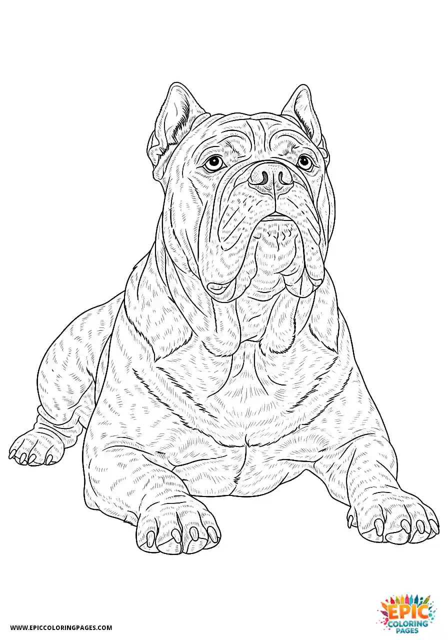 Alapaha Blue Blood Bulldog The realistic cute Alapaha blue blood bulldog lying down but keeping its head up alert