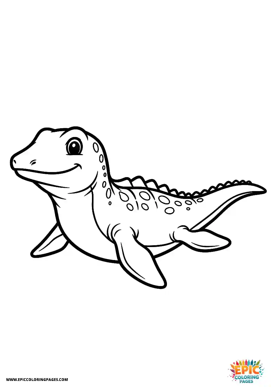 Mosasaurus realistic mosasaurus sketch in a natural pose