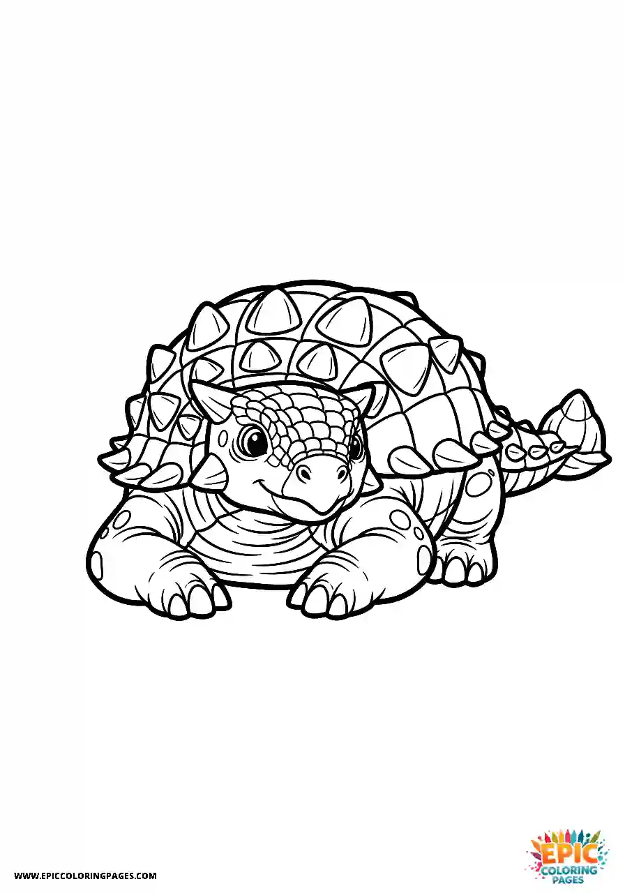 Ankylosaurus Restful realistic style Ankylosaurus dinosaur resting with eyes open