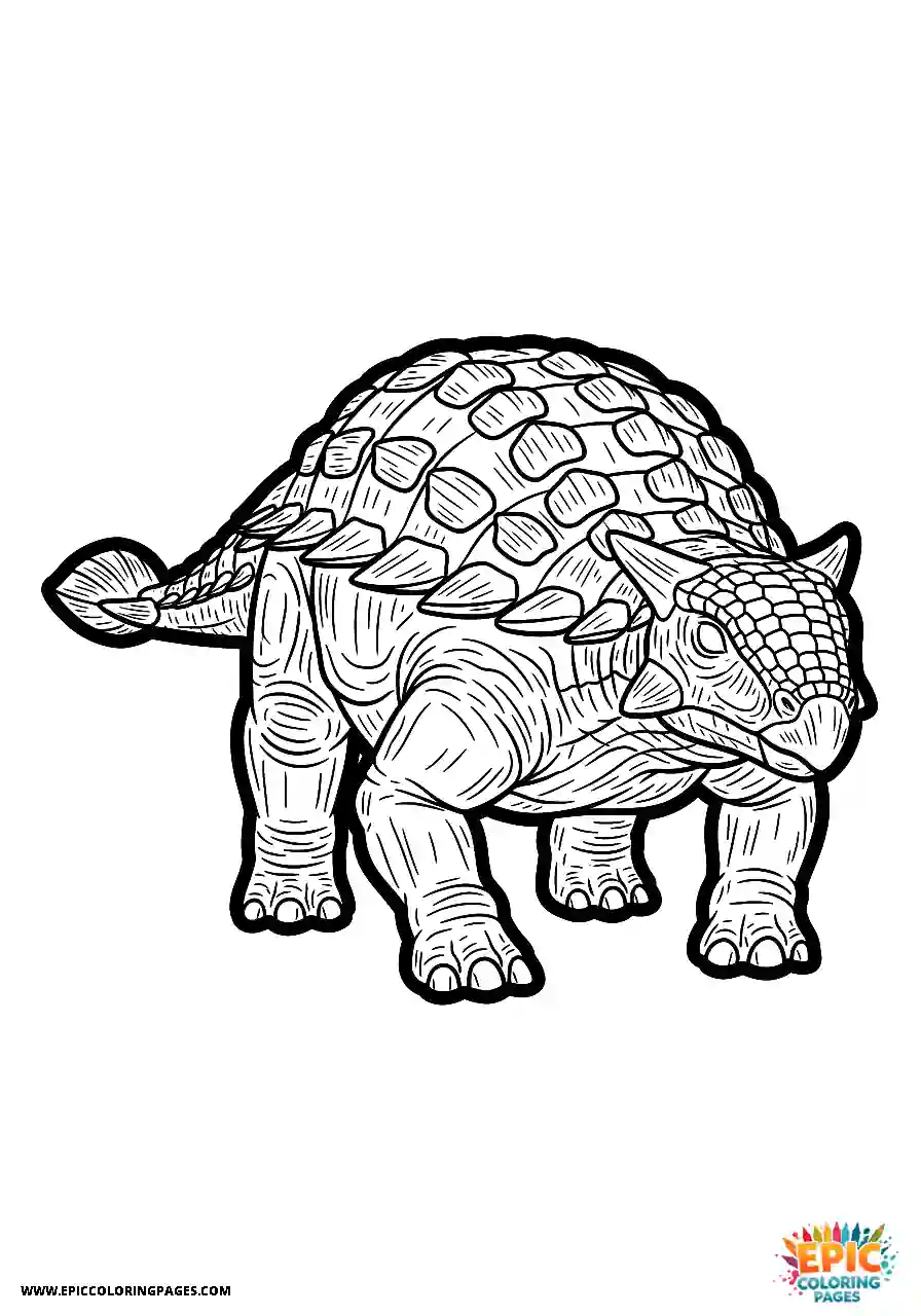 Ankylosaurus Rough realistic style Ankylosaurus dinosaur showing hide texture