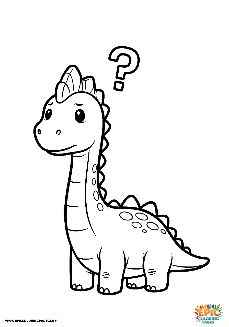 Diplodocus simple diplodocus appearing puzzled with a question mark