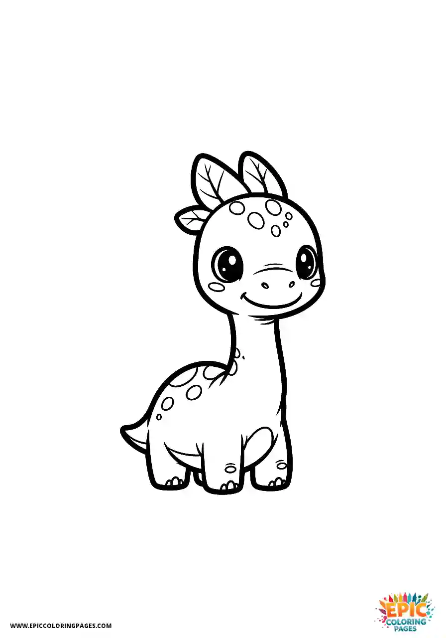 Brachiosaurus small newborn brachiosaurus rendered in kawaii style