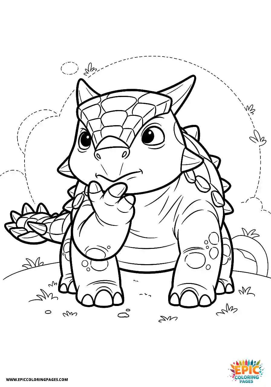 Ankylosaurus Smart animation style ankylosaurus pondering