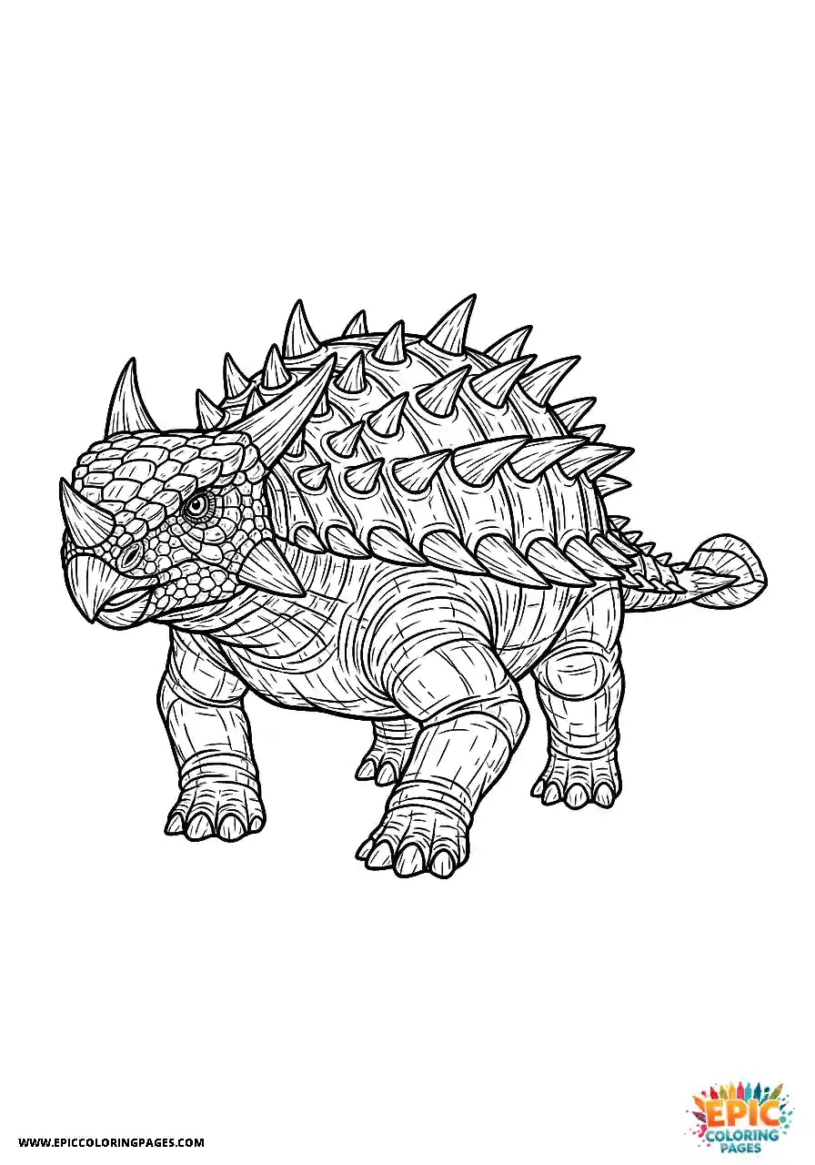 Ankylosaurus Spiky realistic style Ankylosaurus dinosaur head detail