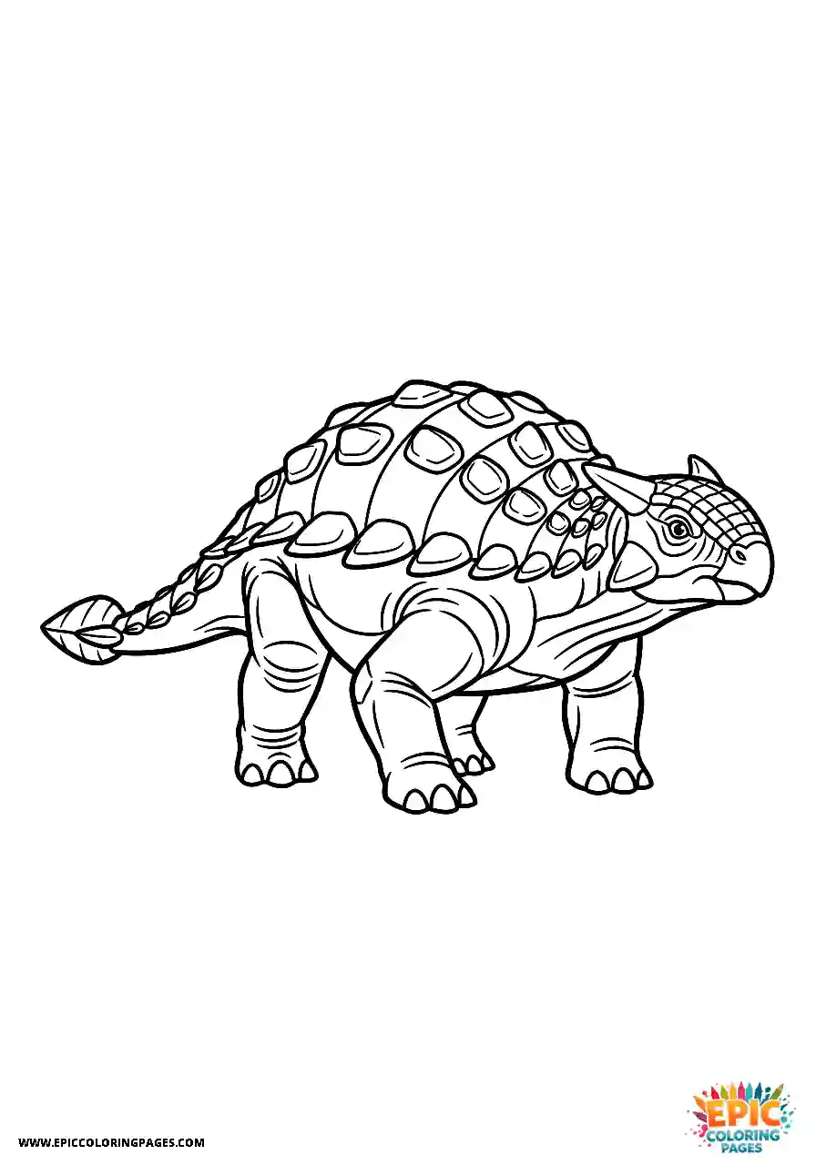 Ankylosaurus Static realistic style Ankylosaurus dinosaur standing still in profile