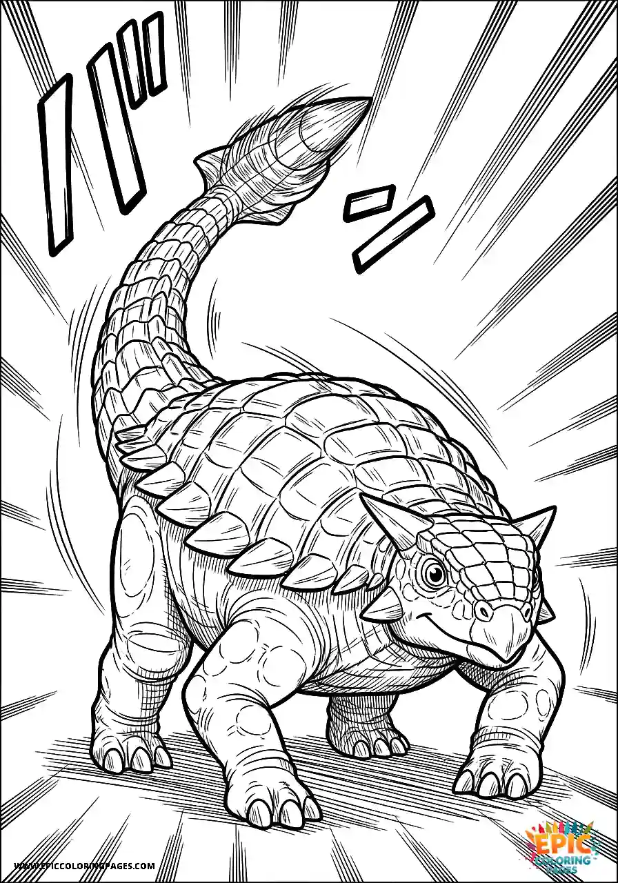 Ankylosaurus Strong anime style Ankylosaurus dinosaur moving its tail