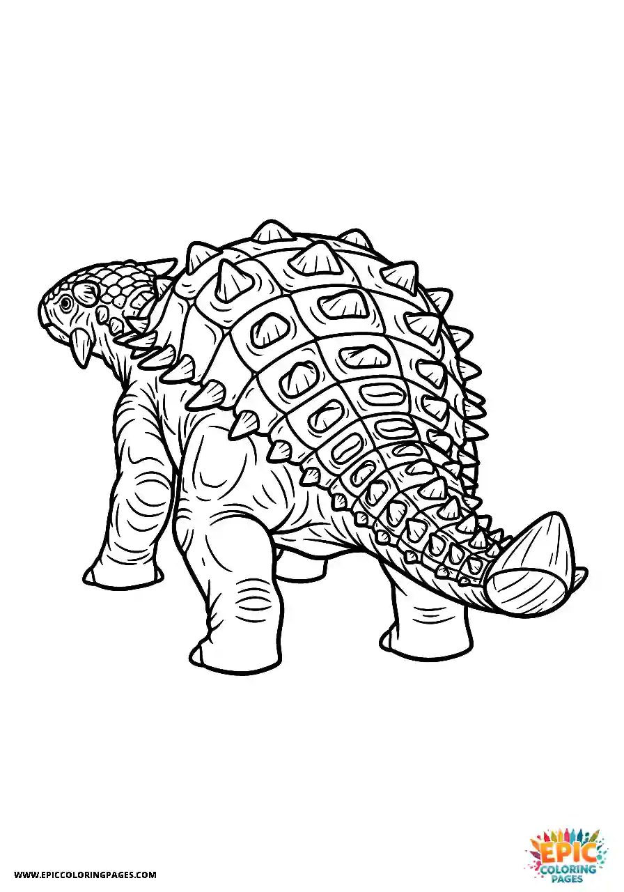 Ankylosaurus Strong realistic style Ankylosaurus dinosaur seen from behind with tail club